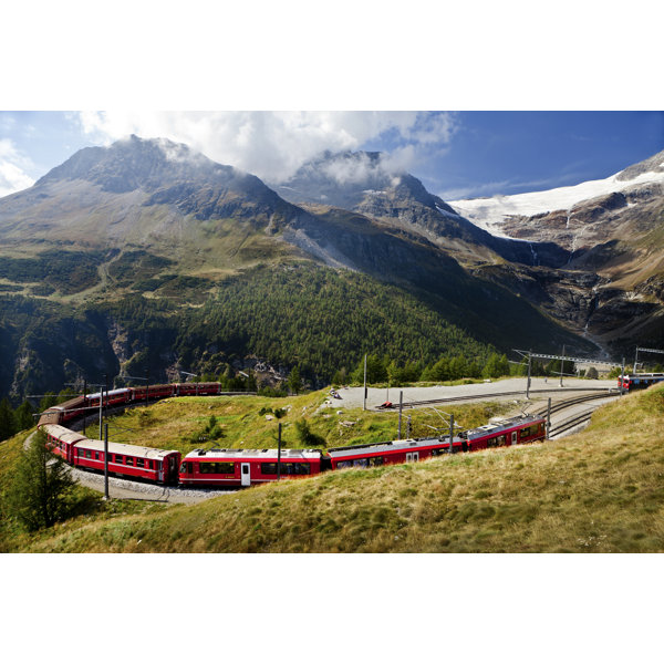 Ebern Designs Switzerland Train On Canvas by Sculpies Print Wayfair